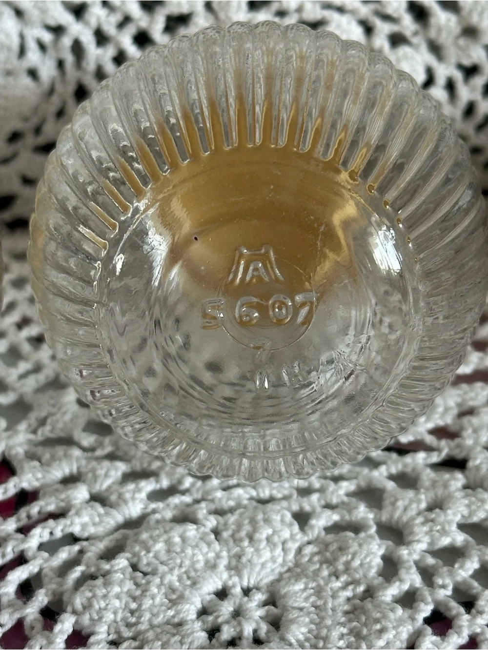 1960s Anchor Hocking Glass Ribbed Salt and Pepper Shakers with Yellow Lids